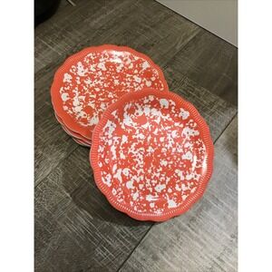 The Pioneer Woman Country Splatter Coral Melamine Appetizer Plate Set of 5